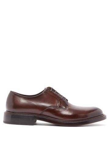 Matchesfashion.com O'keeffe - Felix Para Shine Leather Derby Shoes - Mens - Dark Brown