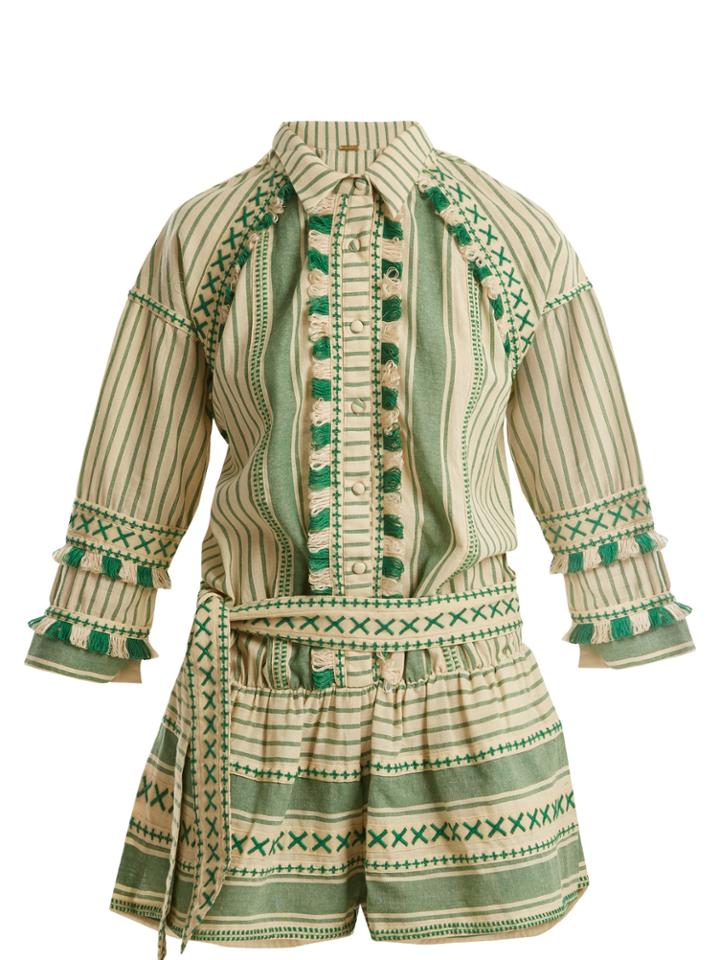 Dodo Bar Or Augustin Striped Cotton Playsuit