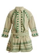 Dodo Bar Or Augustin Striped Cotton Playsuit
