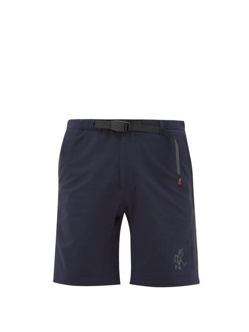 Matchesfashion.com Gramicci - Pecos Logo Print Stretch Pertex Shorts - Mens - Navy
