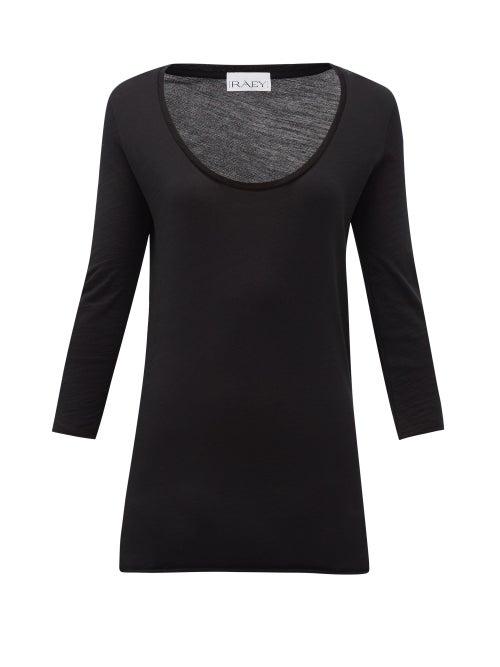 Matchesfashion.com Raey - Scoop-neck Wool-jersey T-shirt - Womens - Black