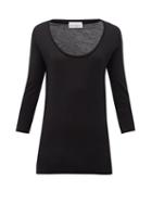 Matchesfashion.com Raey - Scoop-neck Wool-jersey T-shirt - Womens - Black
