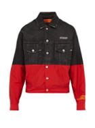 Matchesfashion.com Heron Preston - Denim And Technical Shell Jacket - Mens - Black Red