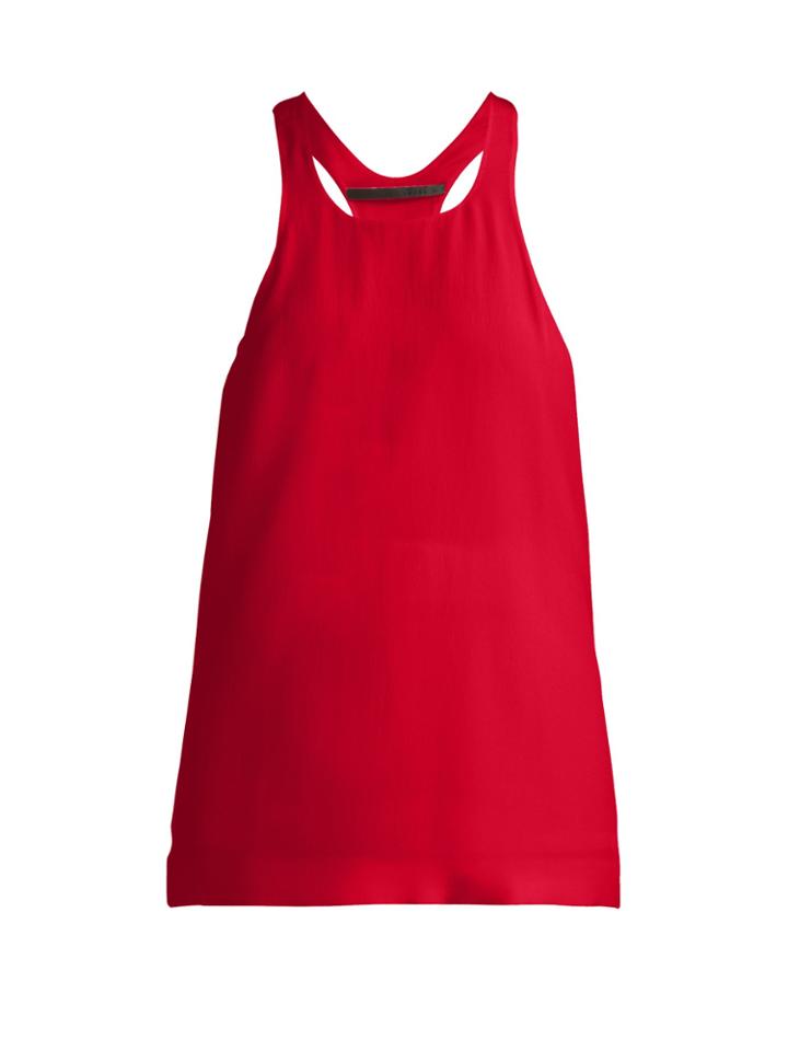 Haider Ackermann Scoop-neck Racer-back Silk-crepe Tank Top