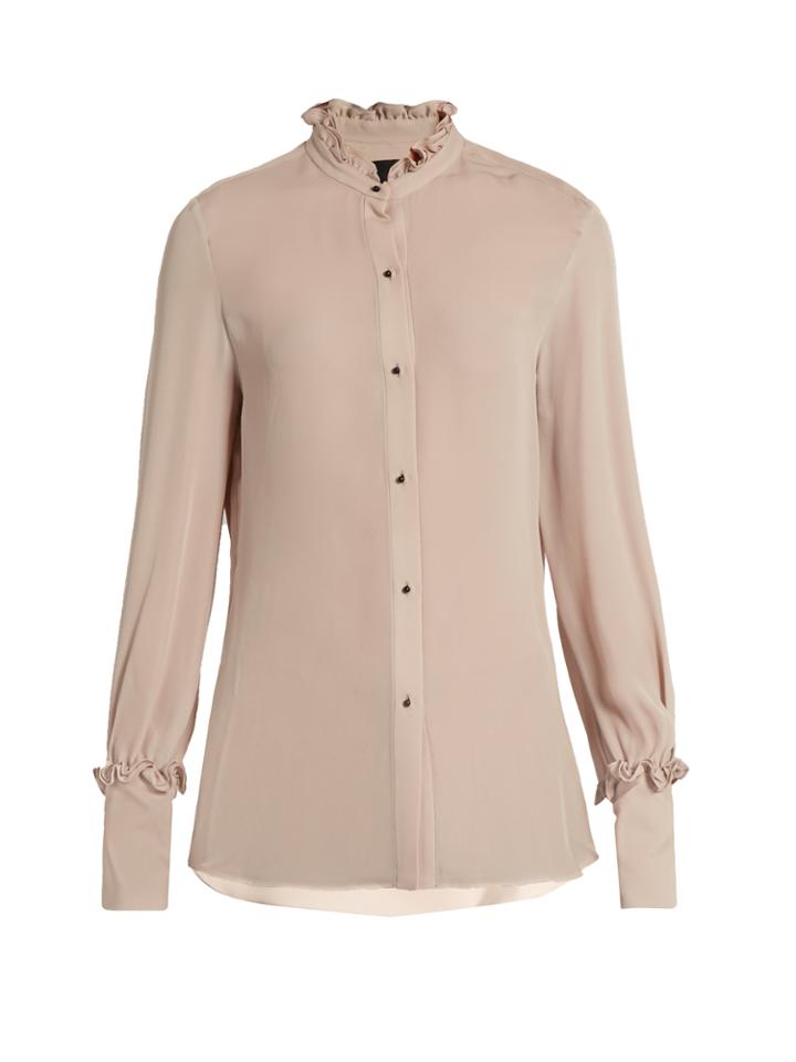 Nili Lotan Regis Ruffled Georgette Blouse