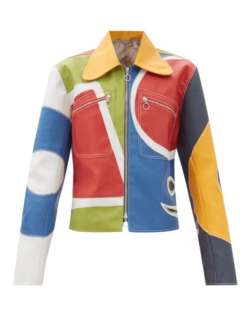 Charles Jeffrey Loverboy - Patchwork Faux-leather Jacket - Womens - Multi