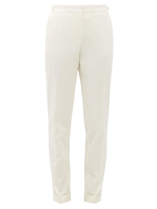 Matchesfashion.com Gabriela Hearst - Camus Cotton Straight-leg Trousers - Womens - Ivory