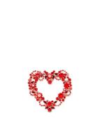 Matchesfashion.com Art School - Heart Wreath Crystal-embellished Brooch - Womens - Red