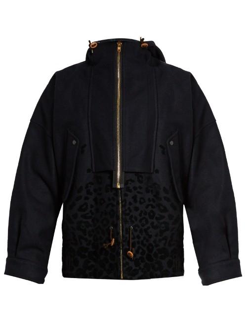 Kolor Hooded Wool-blend Field Jacket