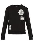 Matchesfashion.com Alexander Mcqueen - Skull Appliqu Cotton Sweatshirt - Mens - Black Multi