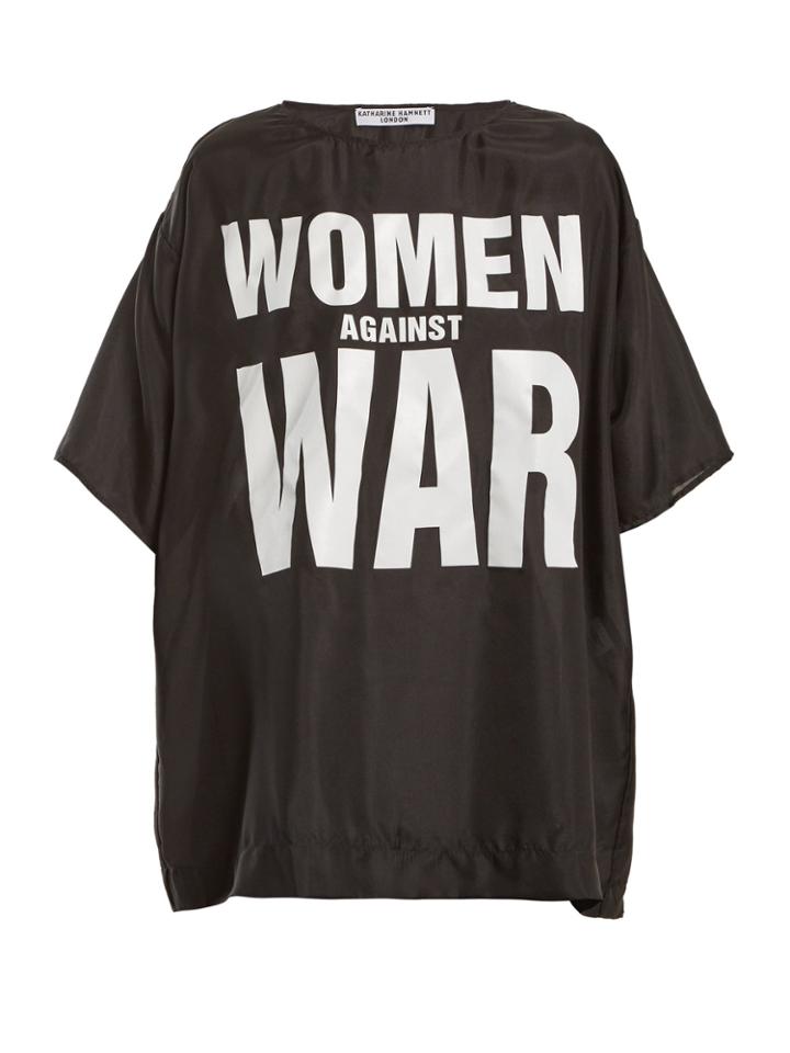 Katharine Hamnett Women Against War Print Silk T-shirt