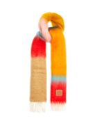 Loewe - Striped Brushed Mohair-blend Scarf - Womens - Pink Multi