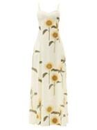 Bernadette - Aria Sunflower-print Linen Maxi Dress - Womens - Cream Multi