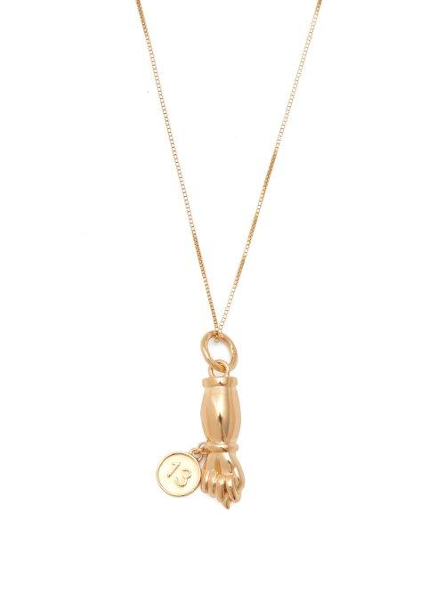 Matchesfashion.com Bottega Veneta - 18kt Gold Plated Pendant Necklace - Womens - Gold