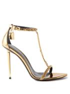 Tom Ford - Naked Metallic-leather Stiletto Sandals - Womens - Gold