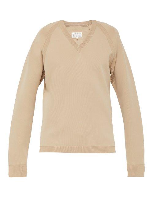 Matchesfashion.com Maison Margiela - V Neck Sweater - Mens - Beige