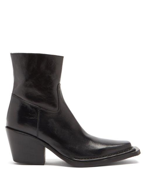 Matchesfashion.com Acne Studios - Bruna Cuban-heel Polished-leather Boots - Womens - Black