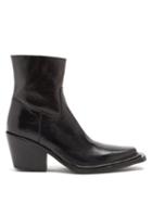 Matchesfashion.com Acne Studios - Bruna Cuban-heel Polished-leather Boots - Womens - Black