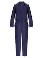 Burberry Lace-appliqu Brushed-twill Jumpsuit