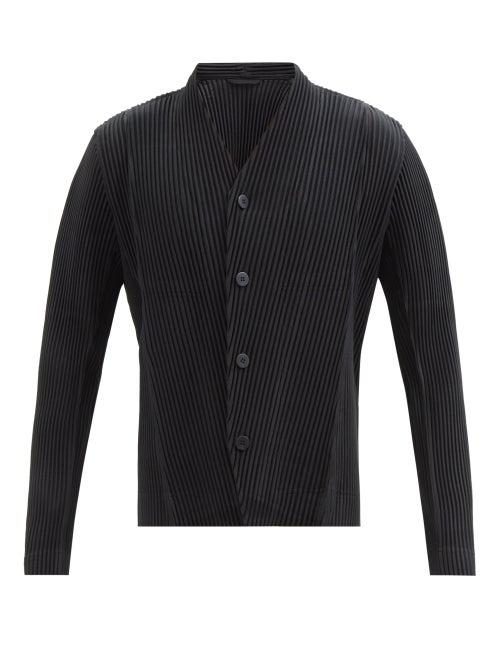 Homme Pliss Issey Miyake - Single-breasted Technical-pleated Blazer - Mens - Black