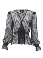 Matchesfashion.com Current/elliott X Vampires Wife - Tullulah Lace Wrap Blouse - Womens - Black