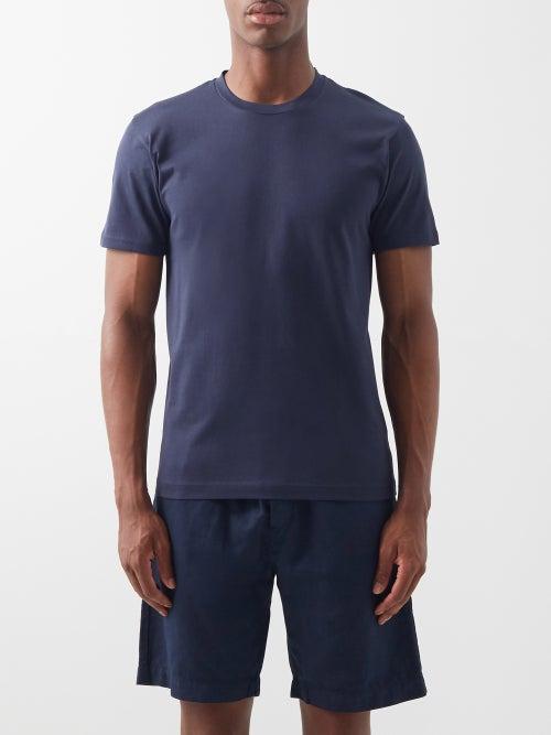 Sunspel - Riviera Organic-cotton Jersey T-shirt - Mens - Navy