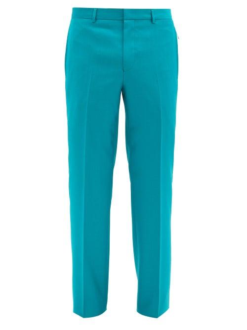 Matchesfashion.com Givenchy - Zip-pocket Wool Slim-leg Trousers - Mens - Green