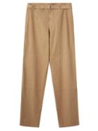 Lemaire - Belted Straight-leg Trousers - Mens - Beige