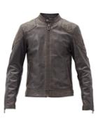 Matchesfashion.com Belstaff - Outlaw Quilted-panel Leather Jacket - Mens - Black