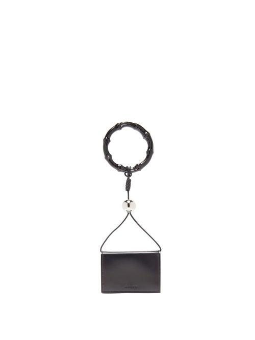 Matchesfashion.com Jil Sander - Bamboo-handle Leather Clutch Bag - Womens - Black Multi