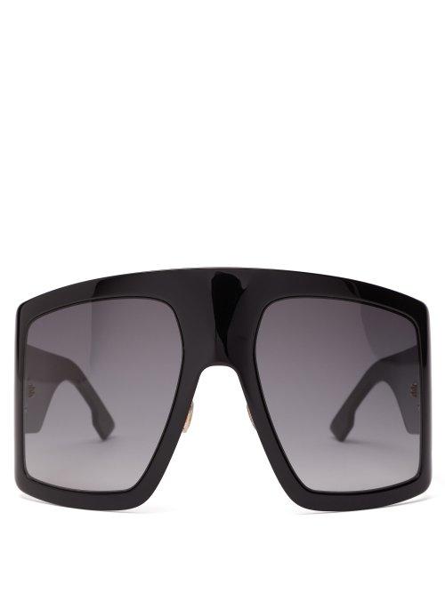 Matchesfashion.com Dior Eyewear - Diorsolight1 Oversized Acetate Sunglasses - Womens - Black