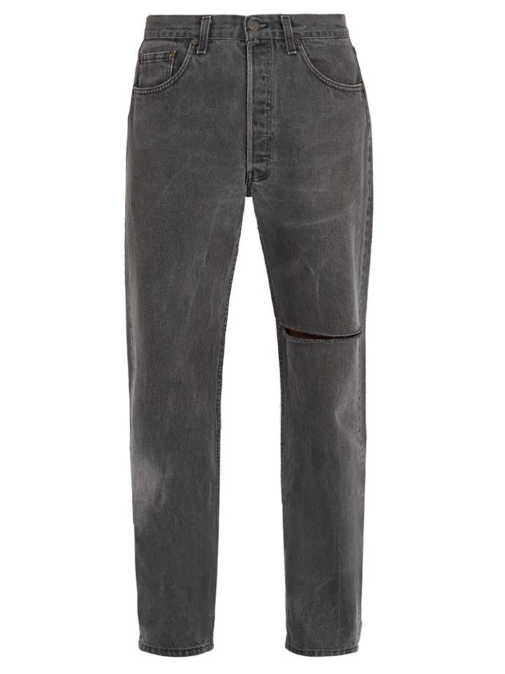 Vetements X Levi's Logo-embroidered Straight-leg Jeans