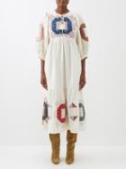 Sea - Noah Quilted Puff-sleeve Cotton-blend Dress - Womens - Multi