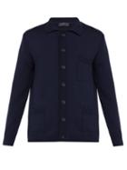 Matchesfashion.com Thom Sweeney - Patch Pocket Merino Wool Cardigan - Mens - Navy