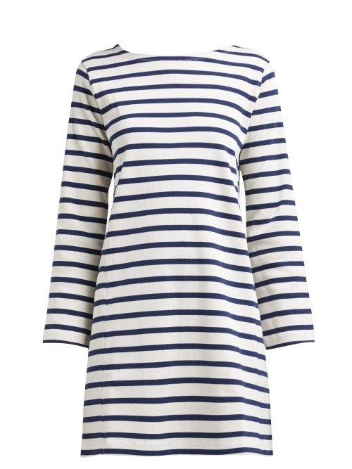 Matchesfashion.com A.p.c. - Instant Striped Cotton Jersey Dress - Womens - Navy White