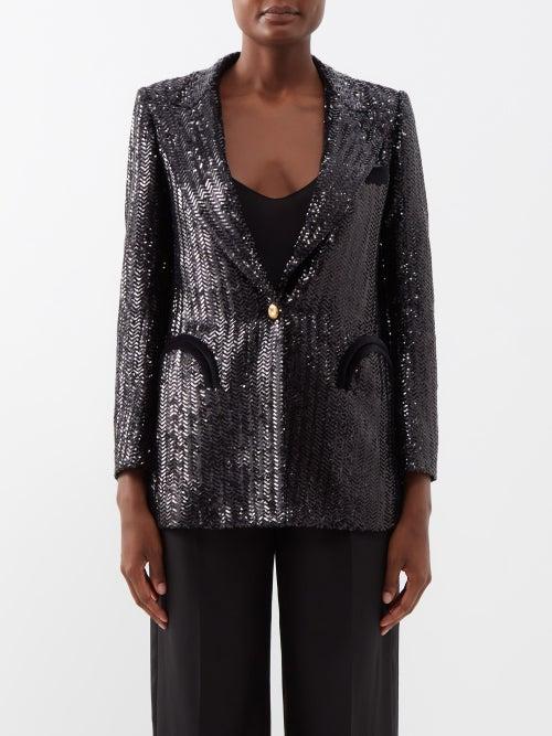 Blaz Milano - Everyday Single-breasted Sequinned Blazer - Womens - Black