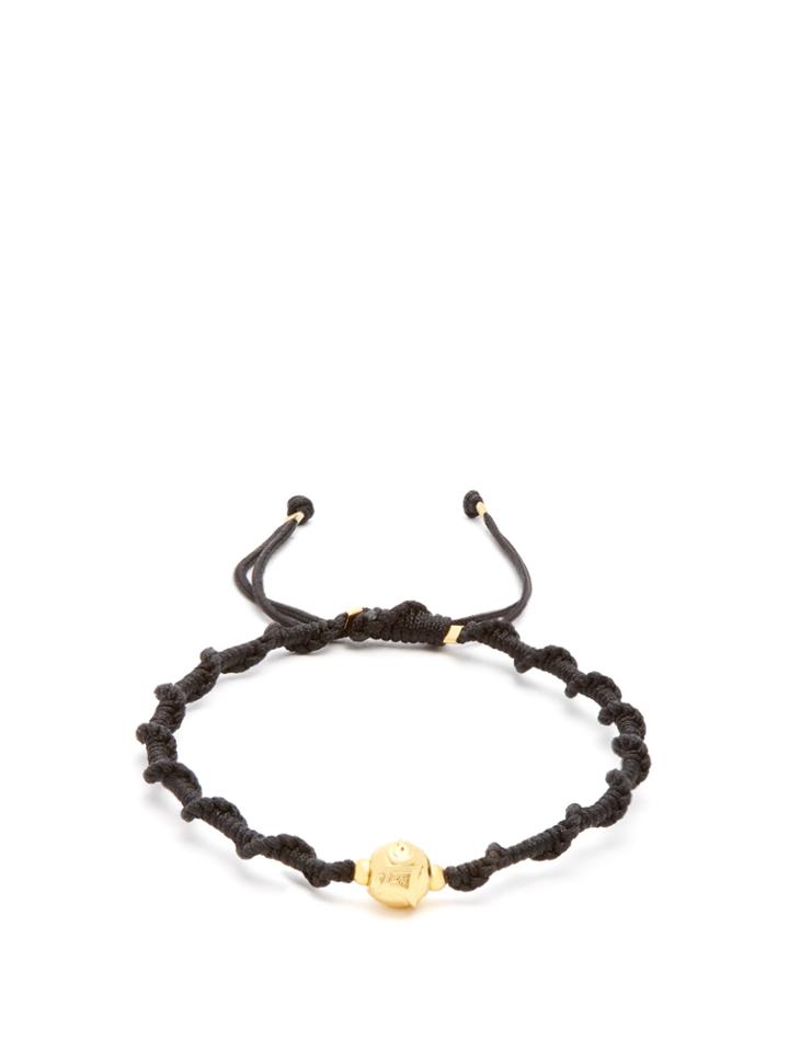 Black Dakini Gold-vermeil And Cord Bracelet