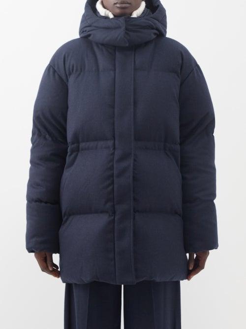 Joseph - Dorset Down Brushed-flannel Hooded Coat - Womens - Navy