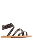 Matchesfashion.com K.jacques - Zenobie Wraparound Leather Sandals - Womens - Black