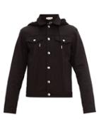 Matchesfashion.com Alexander Mcqueen - Embroidered Logo Hooded Denim Jacket - Mens - Black