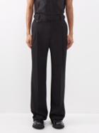 Alexander Mcqueen - High-rise Wide-leg Wool Trousers - Mens - Black