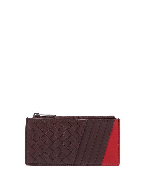 Matchesfashion.com Bottega Veneta - Intrecciato Leather Cardholder - Mens - Brown Multi