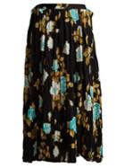 Junya Watanabe Floral-print Pleated Midi Skirt