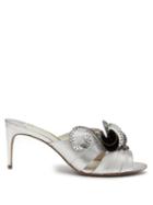 Matchesfashion.com Sophia Webster - Soleil Laser Cut Ruffle Leather Mules - Womens - Silver