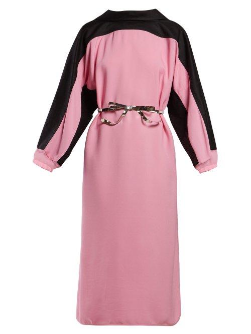 Matchesfashion.com Marni - Bi Colour Belted Dress - Womens - Pink Multi