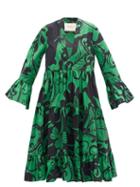 Matchesfashion.com La Doublej - Short Jennifer Jane Marea-print Cotton Dress - Womens - Green Print