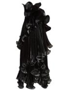 Matchesfashion.com Givenchy - One Shoulder Ruffled Lurex Silk Blend Dress - Womens - Black Green