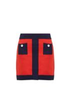 Matchesfashion.com Staud - Sole Bi Colour Jersey Mini Skirt - Womens - Red