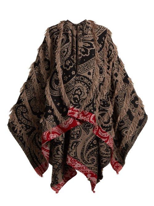 Matchesfashion.com Etro - Tasselled Wool Blend Poncho - Womens - Black