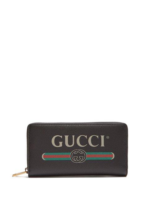 Matchesfashion.com Gucci - Logo Print Leather Wallet - Mens - Black